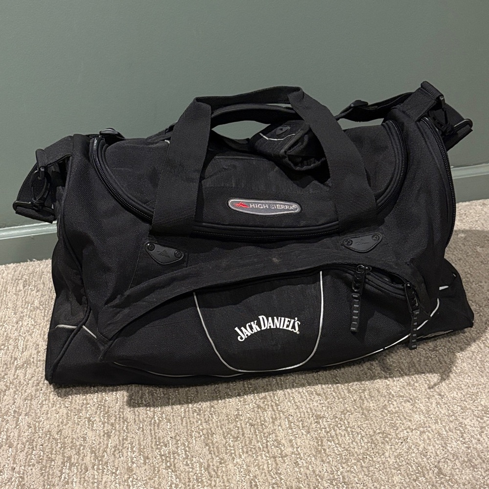 Jack Daniels Black and Gray Duffel Bag